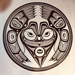 Vintage Rare Haida Tlingit Alaska Raven Art by Dick Estelle